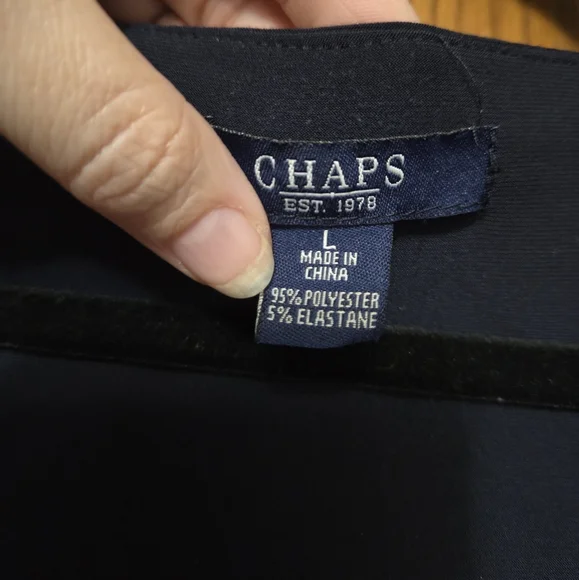 CHAPS Elegant Navy Blue swing Style Dress Size L - Picture 4 of 5